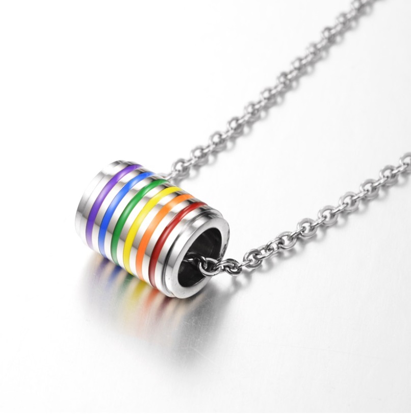 Rainbow LGBT Pride Enamel Tunnel Necklace 